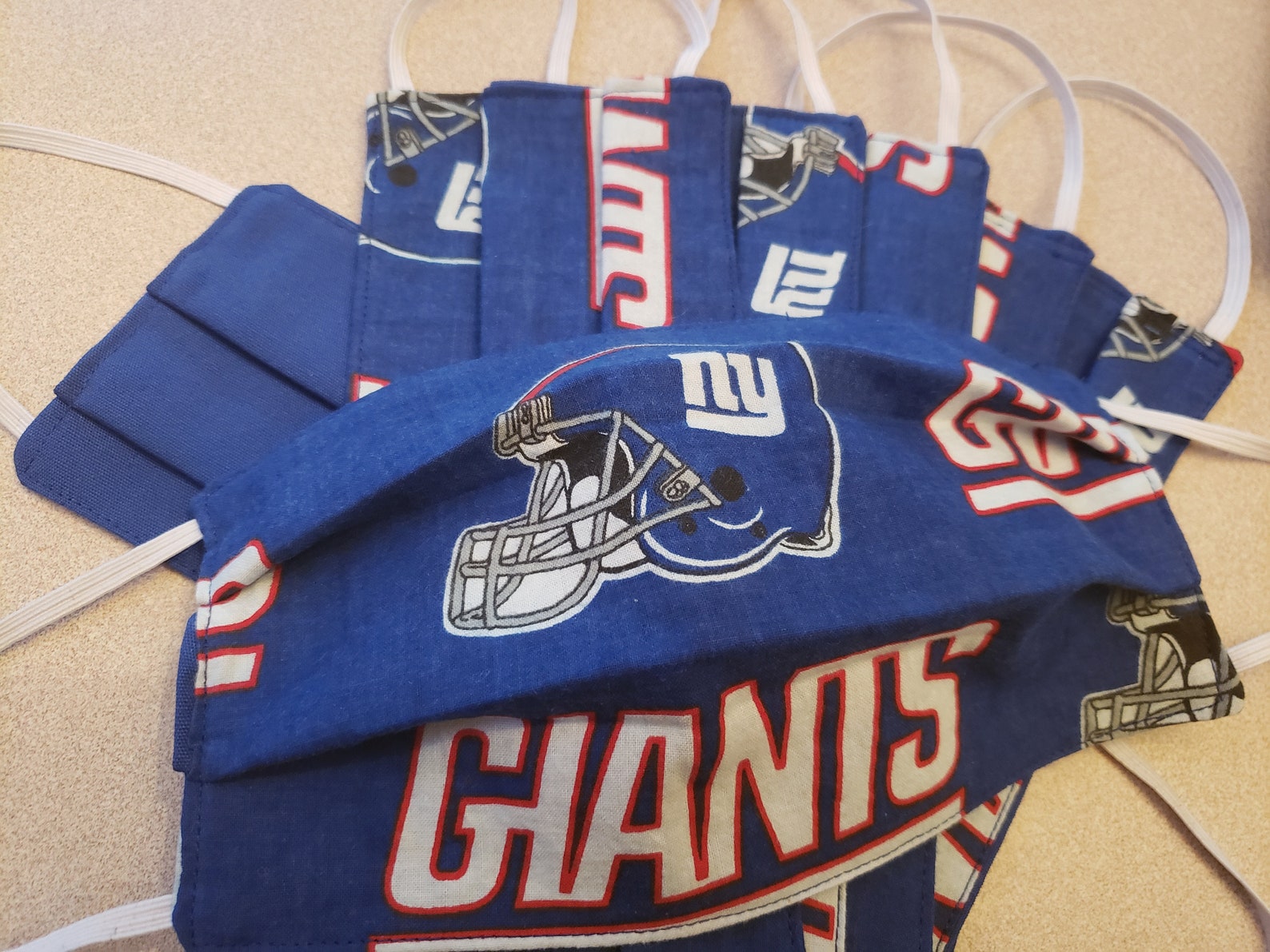 NFL New York Giants Football Face Mask Reversible Reusable Etsy