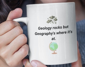 Geology vs. Geography Pun Mug