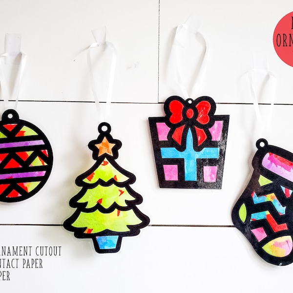 Mini Ornament Suncatcher Kit - Bastelset - BuntglasPapier - Weihnachten - Ornament - Basteln - DIY - Handarbeit - Strumpfstopf