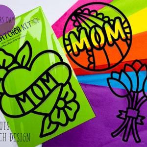 Kit Hearts Suncatcher - kit de artesanato infantil - papel de seda de vitral - kit de colagem - projeto escolar - artesanato - DIY - feito à mão - festa
