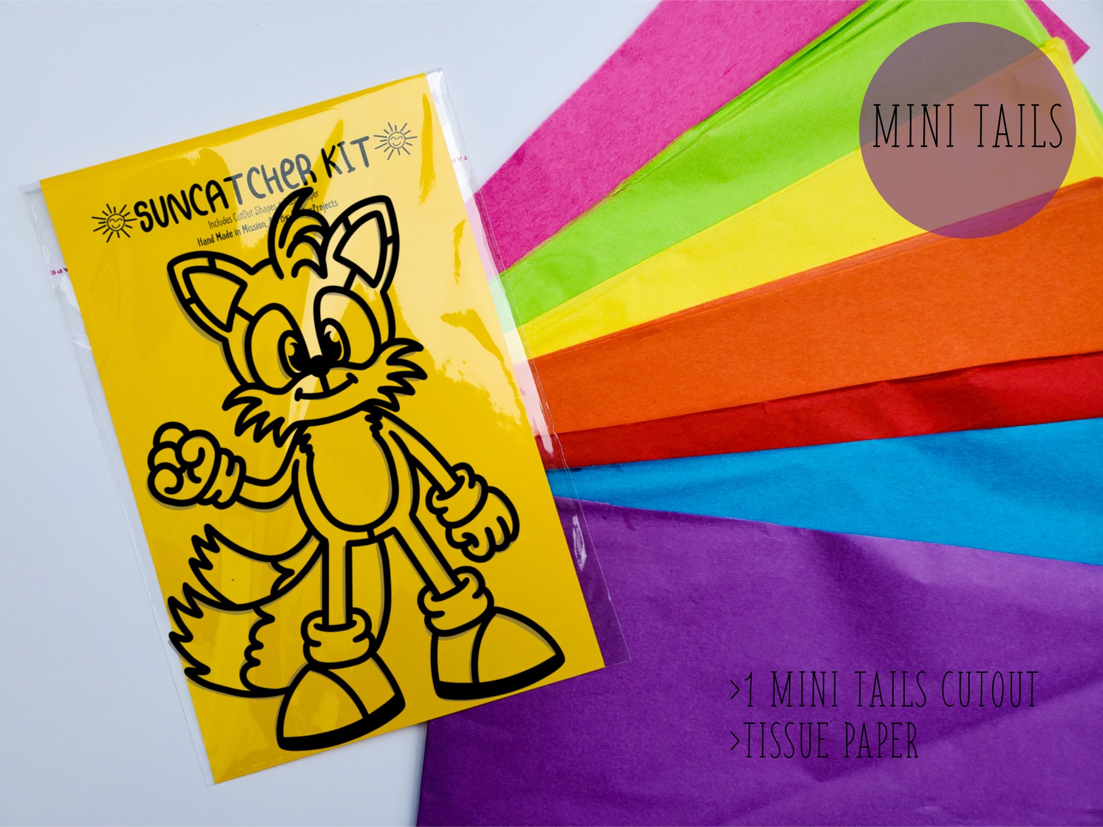 Mini Sonic Suncatcher Kit Kids Craft Kit Stained Glass Tissue