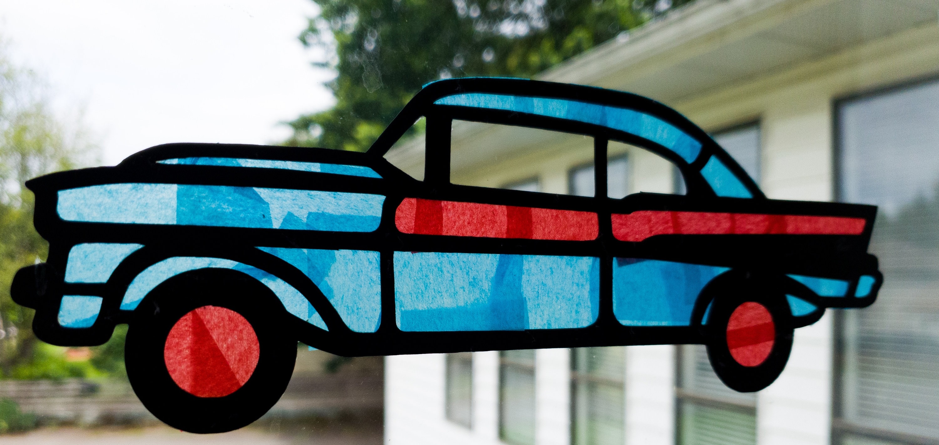 Cars Suncatcher Kit Kids Craft Kit Stained Glass Tissue Etsy