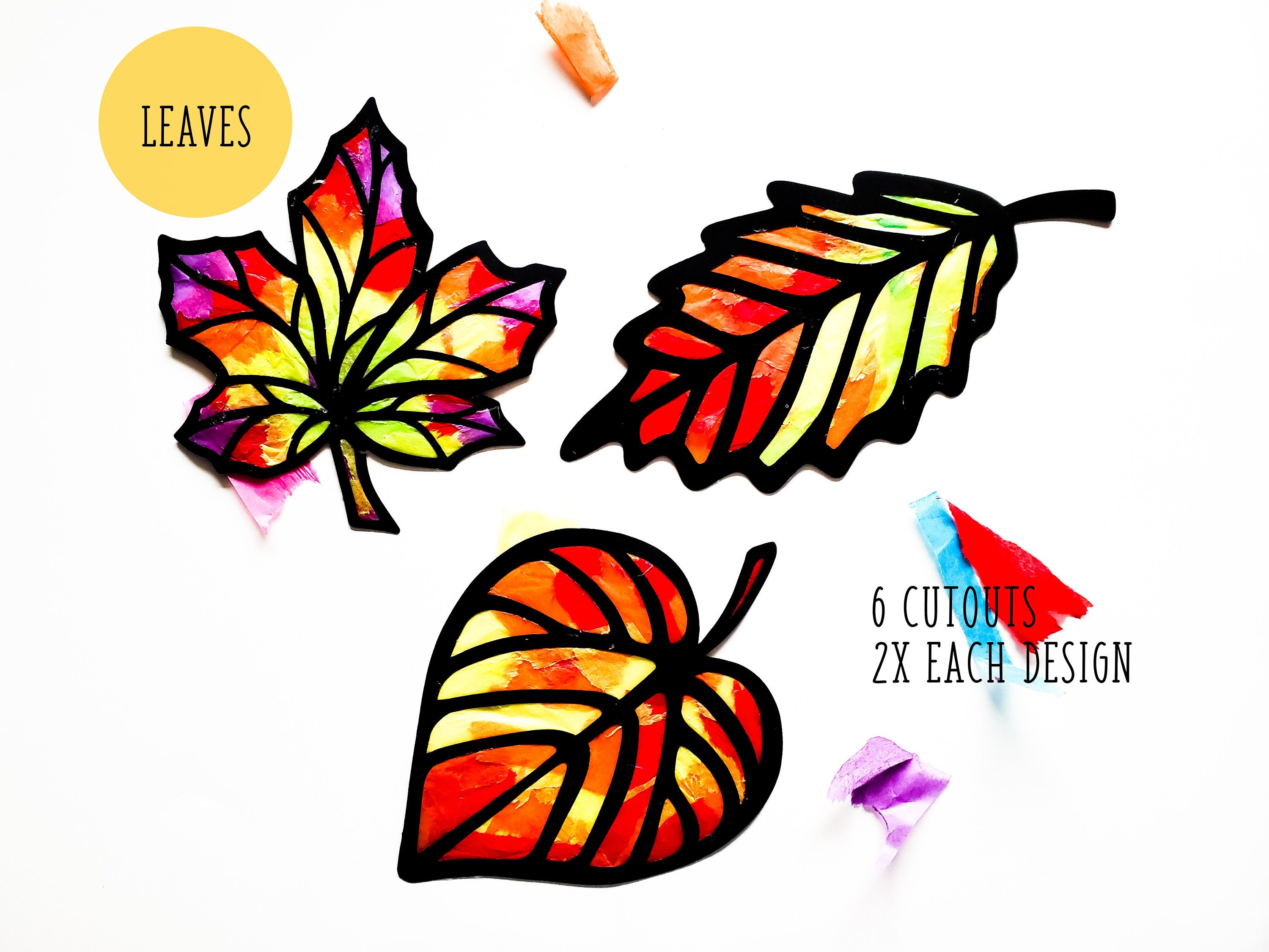 Leaves Suncatcher Kit Kids Craft Kit Homeschool Nature Activity DIY Art Kit  Fall Leaves Changing Seasons Lesson Classroom Craft 