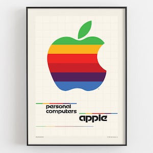 Apple Personal Computer Logo Print, MAC Think Different Advertisement Poster, Office Room Decor, Technology Wall Art, Steve Jobs Fan Gift