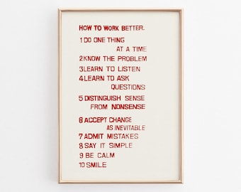 How to Work Better by Peter Fischli and David Weiss Print, Work