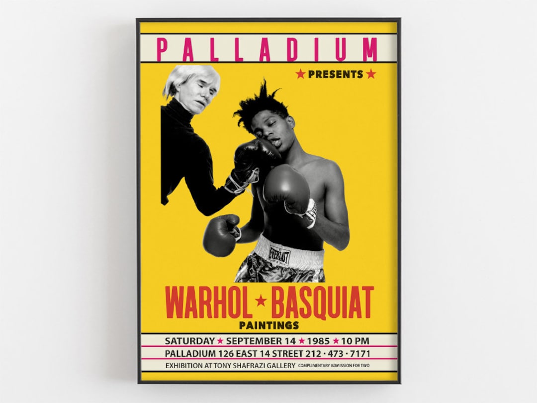 Warhol Basquiat Boxing Poster, Jean-michel Giclée Print, Basquiat Art ...