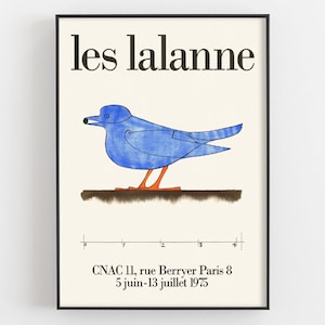 Les Lalanne Exhibition Poster, Lalanne Bird Poster, Paris, OISEAU BLEU Mid Century Wall Art, Museum Print, Minimalist Decor, Artist Gifts