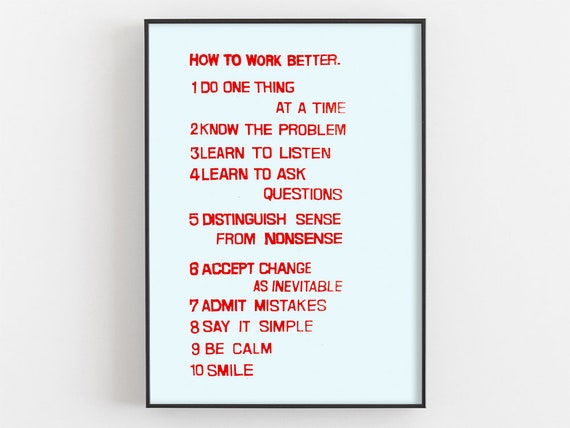 How to Work Better by Peter Fischli and David Weiss Print, Work