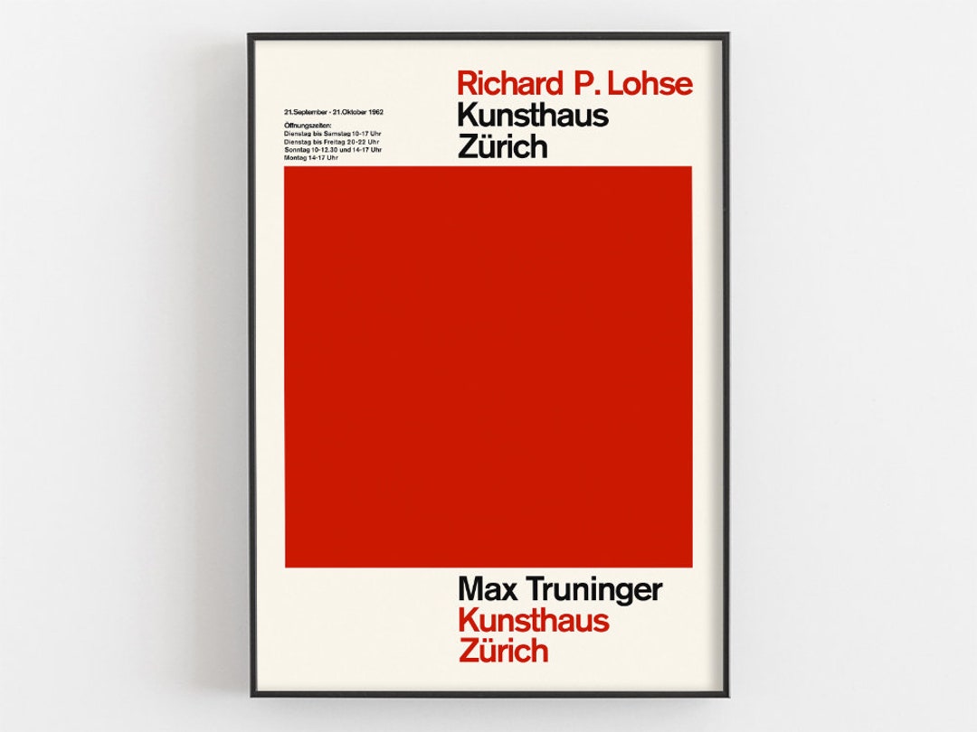 Vintage Swiss Design Exhibition Poster, Richard P. Lohse & Max ...