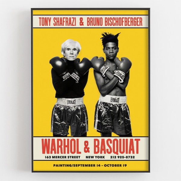 Affiche de boxe Warhol Basquiat, Impression Jean-Michel Giclée, Art Basquiat, Idée cadeau Fan Art, Impression d’exposition, Décor mural Andy Warhol