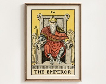 The Emperor Tarot Card Printable, Rider Waite Major Arcana IV Mystical Wall Art Decor, Occult Gift, King Tarot 4, Digital Download