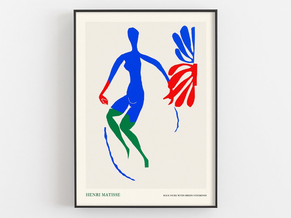 Henri Matisse Exhibition Poster, Blue Woman Green stockings Museum Wall Art, Matisse Nu bleu aux bas verts Print, French Decor, Artist Gifts