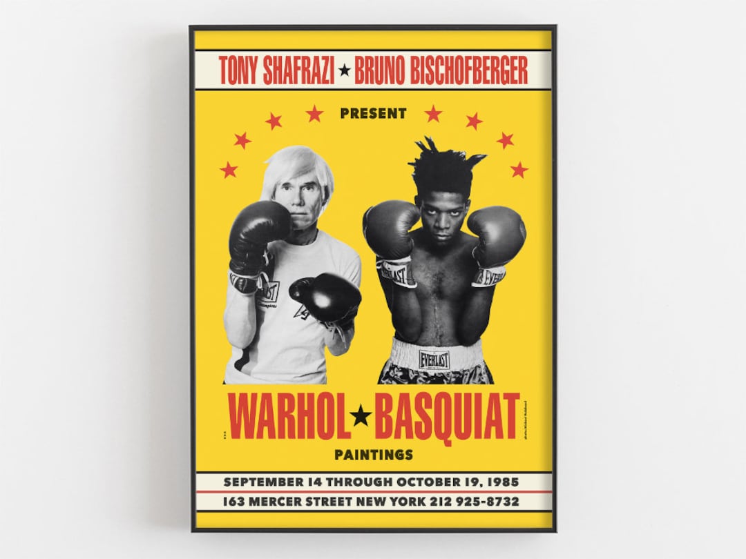 Warhol Basquiat Boxing Poster Exhibition Print Jean-michel pic picture