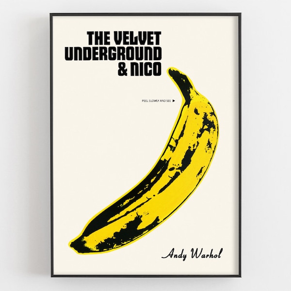 Warhol Banana Print, Velvet Underground Nico Album Record Artwork, Rétrospective Pop Art, Affiche d’exposition Andy Warhol, Décor mural du musée