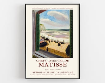 Matisse Masterpieces Exhibition Print, Chefs-d&#39;œuvre de Matisse Window Poster, French Coastal Art, Classic Impressionist Decor, Artist Gifts