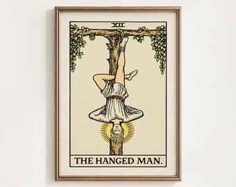 The Hanged Man Tarot Card Printable, Rider Waite Major Arcana XII Mystical Wall Art Decor, Occult Gift, Spiritual Tarot 12, Digital Download