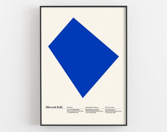 Ellsworth Kelly Poster, Walker Art Center Exhibition Print, design suisse vintage, décor rétro géométrique, art mural abstrait, cadeau minimaliste