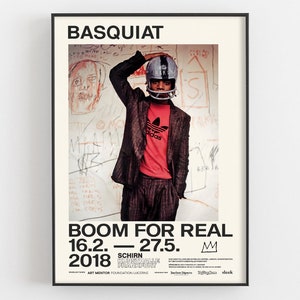 Jean Michel Basquiat - Boom for Real - Exhibition Poster, SCHIRN Museum Print, Football Helmet Photograph, Movie Wall Decor, Fan Art Gifts