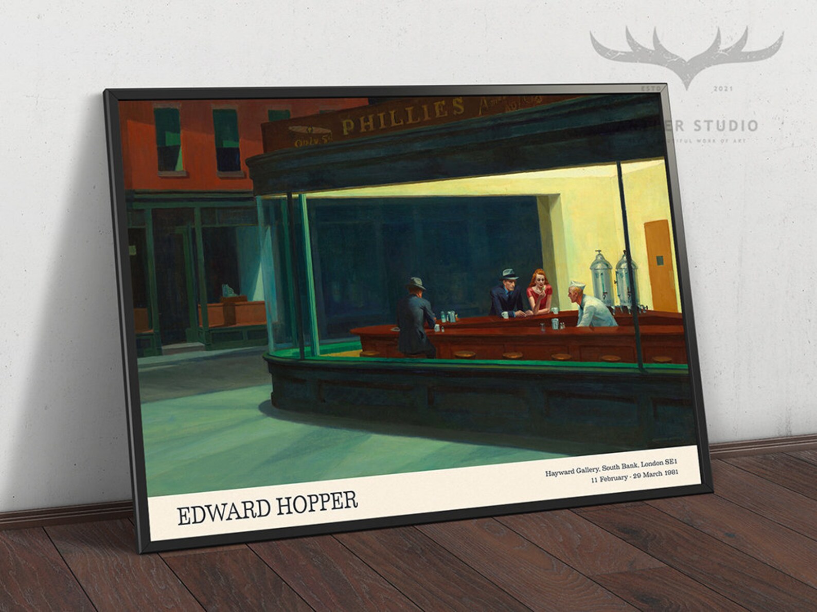 Edward Hopper Exhibition Poster Nighthawks Print American Etsy UK