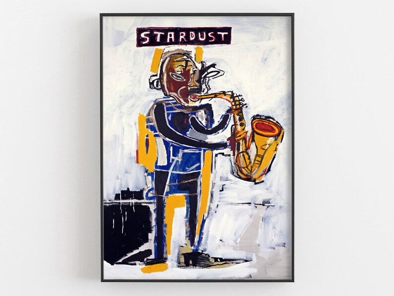 Jean Michel Basquiat Stardust Poster Trumpet Sketch Etsy