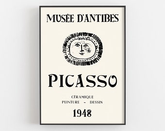 Picasso Musée d’Antibes Print, Picasso Exposition Affiche, Ceramique Peinture Dessin 1948, Dessin céramique Art, Décor mural de salon, Cadeaux