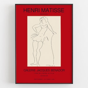 Matisse Line Art Exhibition Poster, Vintage Museum Wall Art, Henri Matisse Print, Mid Century Modern Home Decor, Figure Artwork Artist Gifts