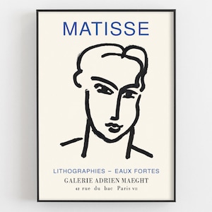 Matisse Exhibition Poster, Grande Tete De Katia, Matisse Portrait Artwork, Museum Wall Art, Modern Home Decor, Figure Artwork, Artist Gifts