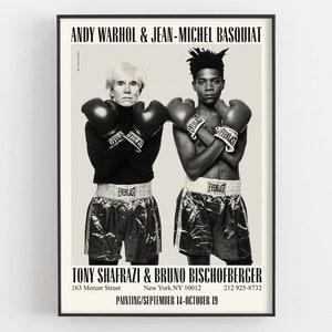 Warhol Basquiat Boxing Poster, Jean-Michel Giclée Print, Basquiat Photograph, Fan Art Gift Idea, Exhibition Print, Andy Warhol Wall Decor