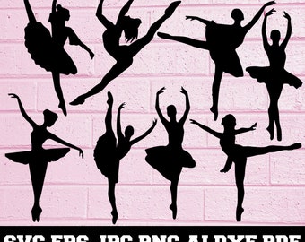 CF221 Ballerina Silhouette Pdf cut file Studio3 Cut file SVG Ballerina Silhouette cut file DXF scrapbook file