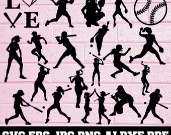 Download Softball Player Svg Etsy