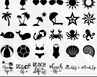 Download Summer Clipart Bundle Beach Clipart Tropical Clipart Etsy