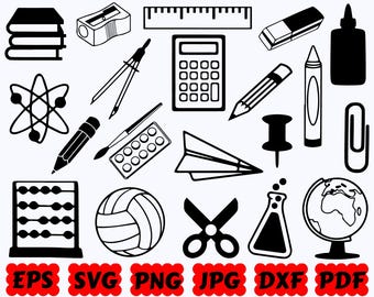 School Kit SVG | School SVG | Back To School SVG | Cut Files for Cricut & Silhouette | Svg Eps Dxf Png Jpg Pdf | Commercial Use
