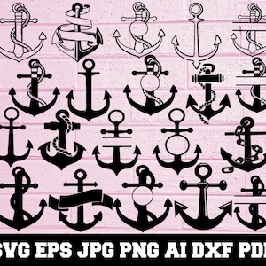 Anker SVG - Anker Silhouette - SVG geschnitten Dateien - Anker Bundle SVG - Anker Clipart - Anker geschnitten Datei - Anker Vektor - instant download