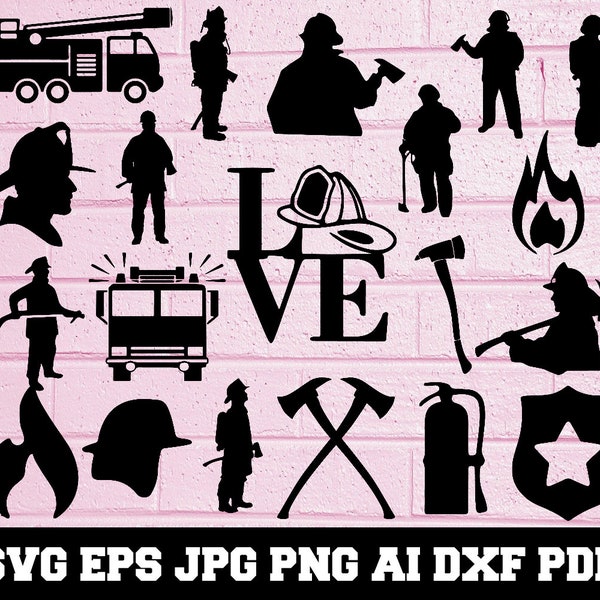 Feuerwehrmann SVG - Feuerwehrmann Silhouette - SVG geschnitten Dateien - Feuerwehrmann Bundle SVG - Feuerwehrmann Clipart - Feuerwehrmann geschnitten Datei - Feuerwehrmann Vektor - sofortiger Download