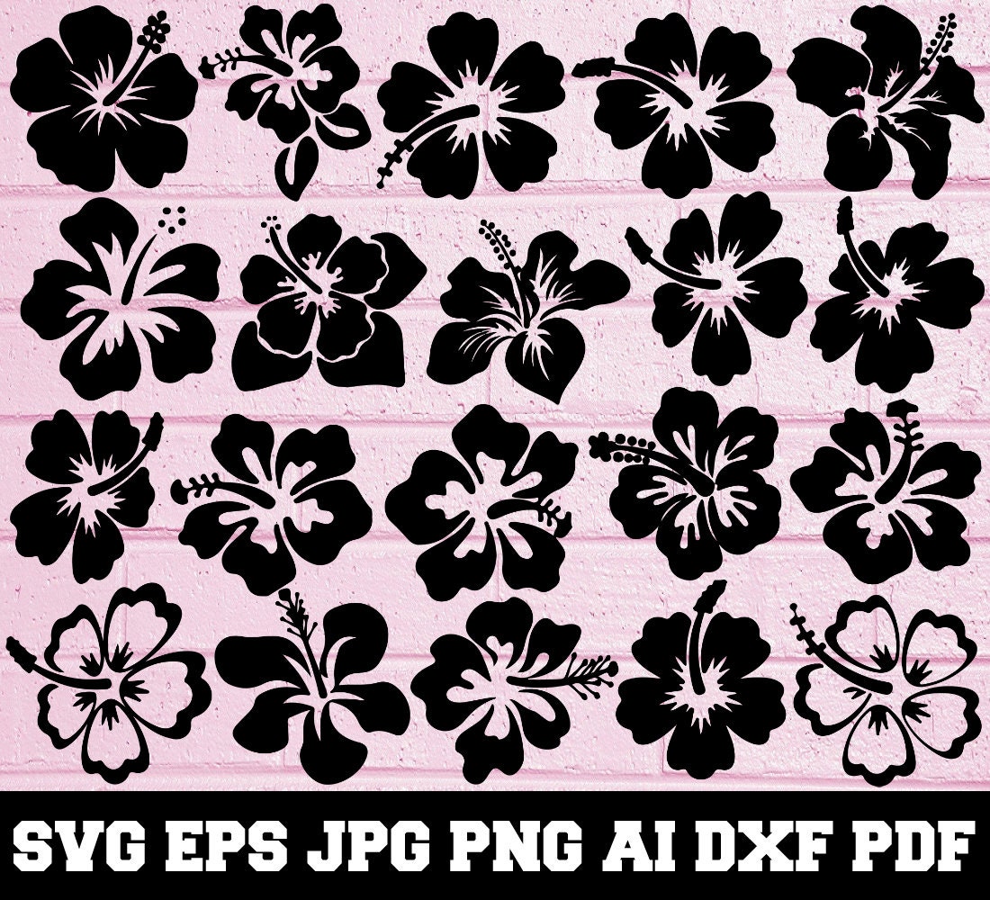 Hibiscus SVG - Hibiscus Silhouette - SVG Cut Files - Hibiscus Bundle ...