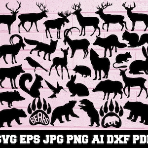 19 Silhouette Animals Downloadable Svg Png Pdf Jpg 300 Dpi 