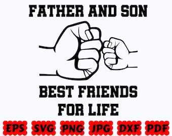 SVG Padre e hijo, mejores amigos para siempre / SVG de papá / SVG de padre / SVG de la vida de papá / SVG del Día del Padre / Archivos de corte para Cricut y Silhouette