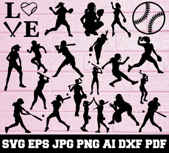 Download Softball Svg Sport Svg Softball Silhouette Svg Cut Files Etsy