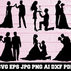 カップル SVG - カップル シルエット - SVG カット ファイル - カップル バンドル SVG - カップル クリップアート - カップル カット ファイル - カップル ベクター - 即時ダウンロード