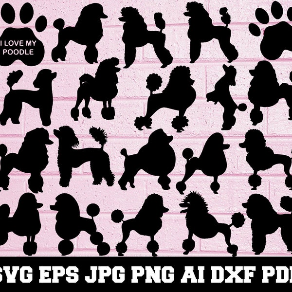 Poodle SVG - Poodle Silhouette - SVG Cut Files - Poodle Bundle SVG - Poodle Clipart - Poodle Cut File - Poodle Vector - Instant Download