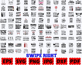 Wein-SVG | Wein-Mama-SVG | Lustiges Wein-SVG | Weinliebhaber-SVG | Weinglas-SVG | Schneidedateien für Cricut | SVG, EPS, DXF, PNG, JPG | Kommerzielle Nutzung