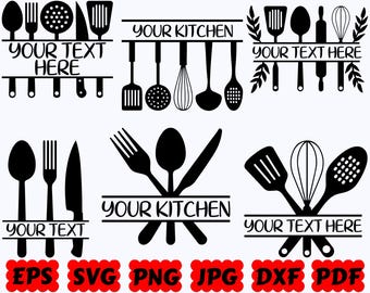 Kitchen Split Frame SVG | Kitchen SVG | Baking SVG | Cooking Svg | Cut Files for Cricut & Silhouette | Svg Eps Dxf Png Jpg | Commercial Use