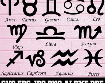Zodiac Sign SVG- Zodiac Sign Silhouette- SVG Cut Files- Zodiac Sign Bundle SVG- Zodiac Sign Clipart- Zodiac Sign Cut File- Instant Download