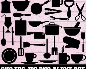 Kitchen SVG - Kitchen Silhouette - SVG Cut Files - Kitchen  Bundle SVG- Kitchen Clipart- Kitchen Cut File- Kitchen Vector- Instant Download