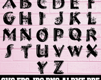 Halloween Font SVG - Halloween Cut File - Halloween Alphabet SVG- Halloween Letters SVG- Font Cut File- Halloween Monogram- Instant Download