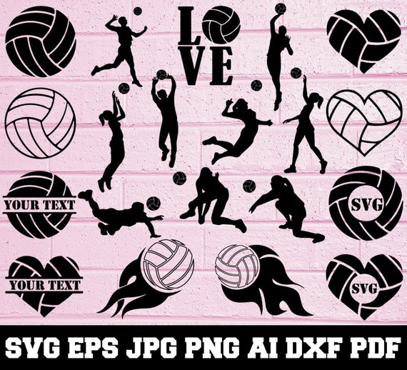 Download Volleyball Svg Volleyball Silhouette Svg Cut Files Etsy