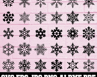 Snowflake SVG - Snowflake Silhouette - SVG Cut Files - Snowflake Bundle SVG - Snowflake Clipart - Snowflake Cut File - Instant Download