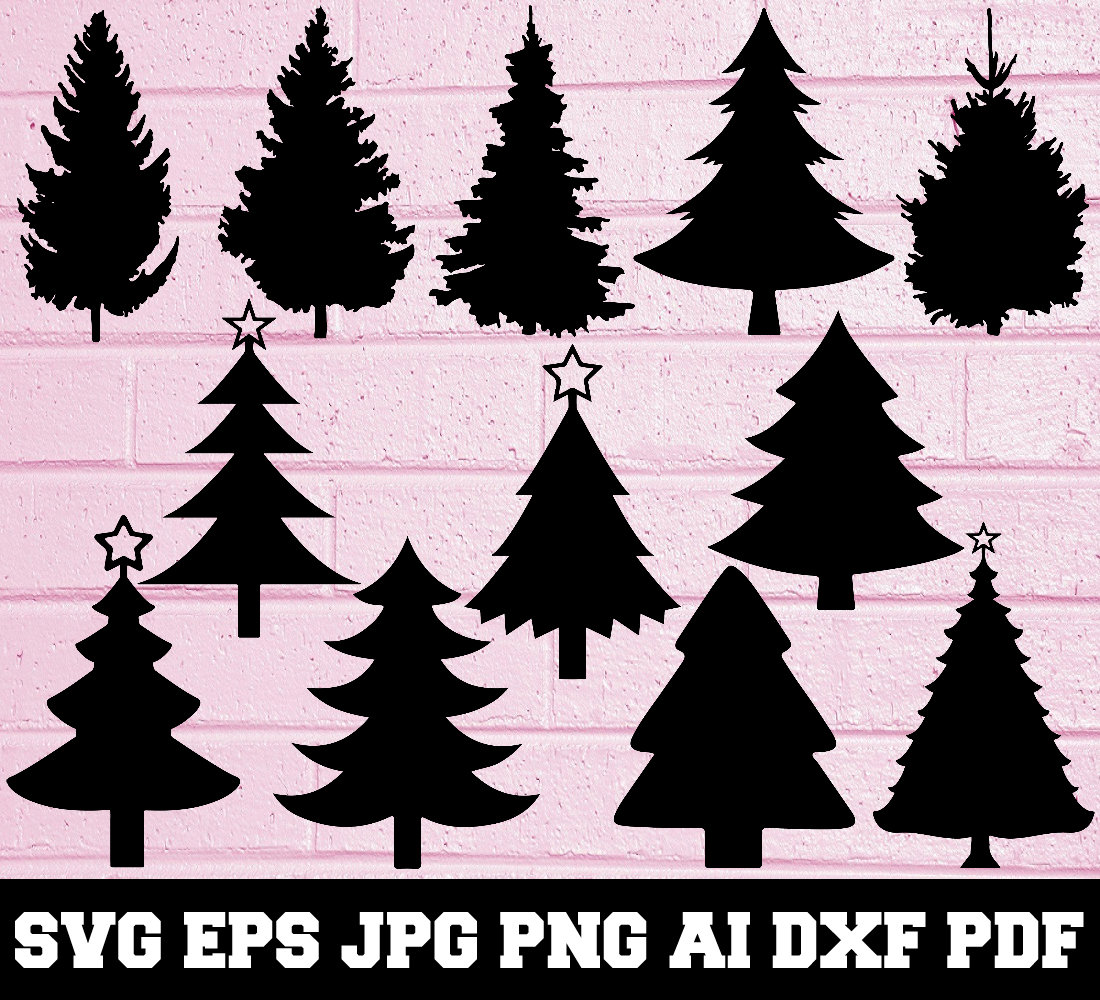 Christmas Tree SVG - Christmas Tree Silhouette - SVG Cut Files - Christmas Tree Bundle SVG - Christmas Tree Cut File - Instant Download