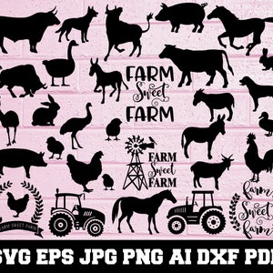 Farm Animal SVG - Animal Silhouette - Animal SVG - Farm Animal Bundle SVG - Farm Animal Clipart- Farm Animal Cut File - Instant Download