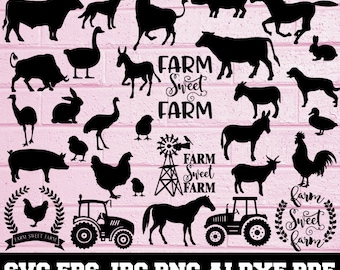 Farm Animal SVG - Animal Silhouette - Animal SVG - Farm Animal Bundle SVG - Farm Animal Clipart- Farm Animal Cut File - Instant Download